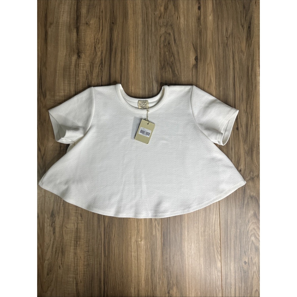 Torn By Ronny Kobo Womens Cropped Oversized Shirt Small Ivory